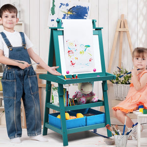 3 in 1 Double-Sided Storage Art Easel-Green view 3