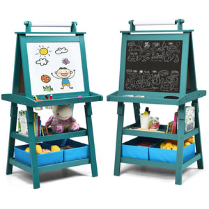 3 in 1 Double-Sided Storage Art Easel-Green view 5
