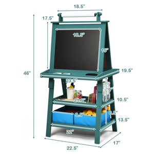 3 in 1 Double-Sided Storage Art Easel-Green view 6