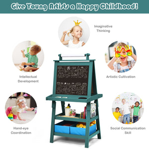 3 in 1 Double-Sided Storage Art Easel-Green view 8