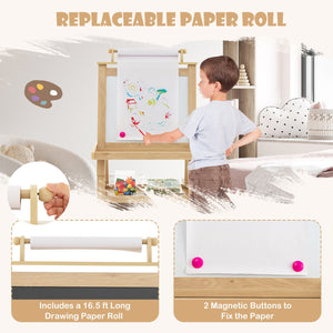 3-in-1 Double-Sided Storage Art Easel-Natural view 9