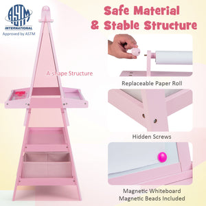 3-in-1 Double-Sided Storage Art Easel-Pink view 6