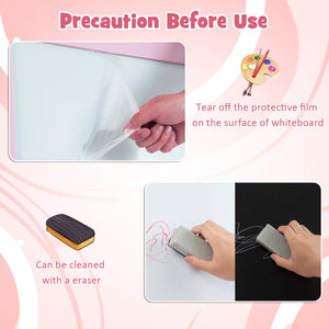 3-in-1 Double-Sided Storage Art Easel-Pink view 8