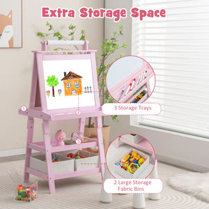 3-in-1 Double-Sided Storage Art Easel-Pink view 9