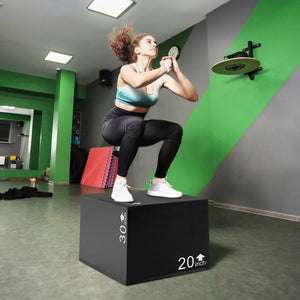 3 In 1 Foam Plyometric Box with 3 Heights and Easy-to-Clean PU Cover-30 inches view 2