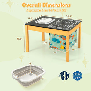 3-in-1 Kids Sand Water Activity Table with Foldable Storage Bin view 5