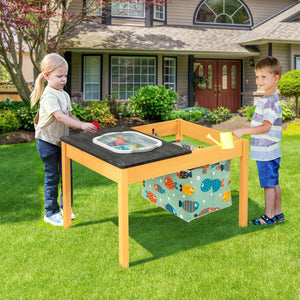 3-in-1 Kids Sand Water Activity Table with Foldable Storage Bin view 6