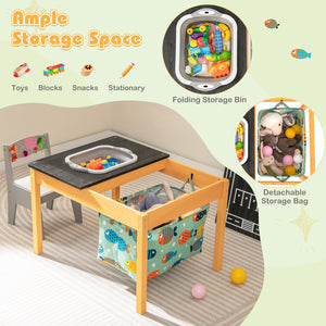 3-in-1 Kids Sand Water Activity Table with Foldable Storage Bin view 8