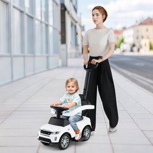 3 in 1 Push Car with Removable Handle and Guardrail for Kids 18-36 Months Old-White view 3