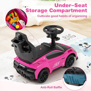 3-in-1 Ride on Push Car Maserati Licensed Sliding Car with Music-Pink view 9