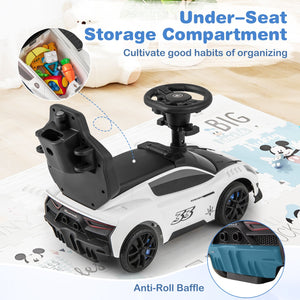 3-in-1 Ride on Push Car Maserati Licensed Sliding Car with Music-White view 9