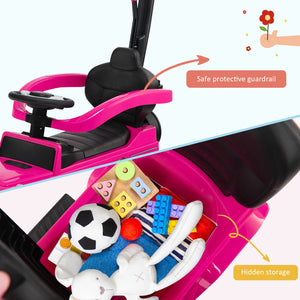 3-In-1 Ride on Push Car Mercedes Benz G350 Stroller Sliding Car with Canopy-Pink view 9
