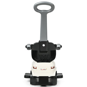 3 In 1 Ride on Push Car Toddler Stroller Sliding Car with Music-White view 4