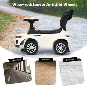 3 In 1 Ride on Push Car Toddler Stroller Sliding Car with Music-White view 7