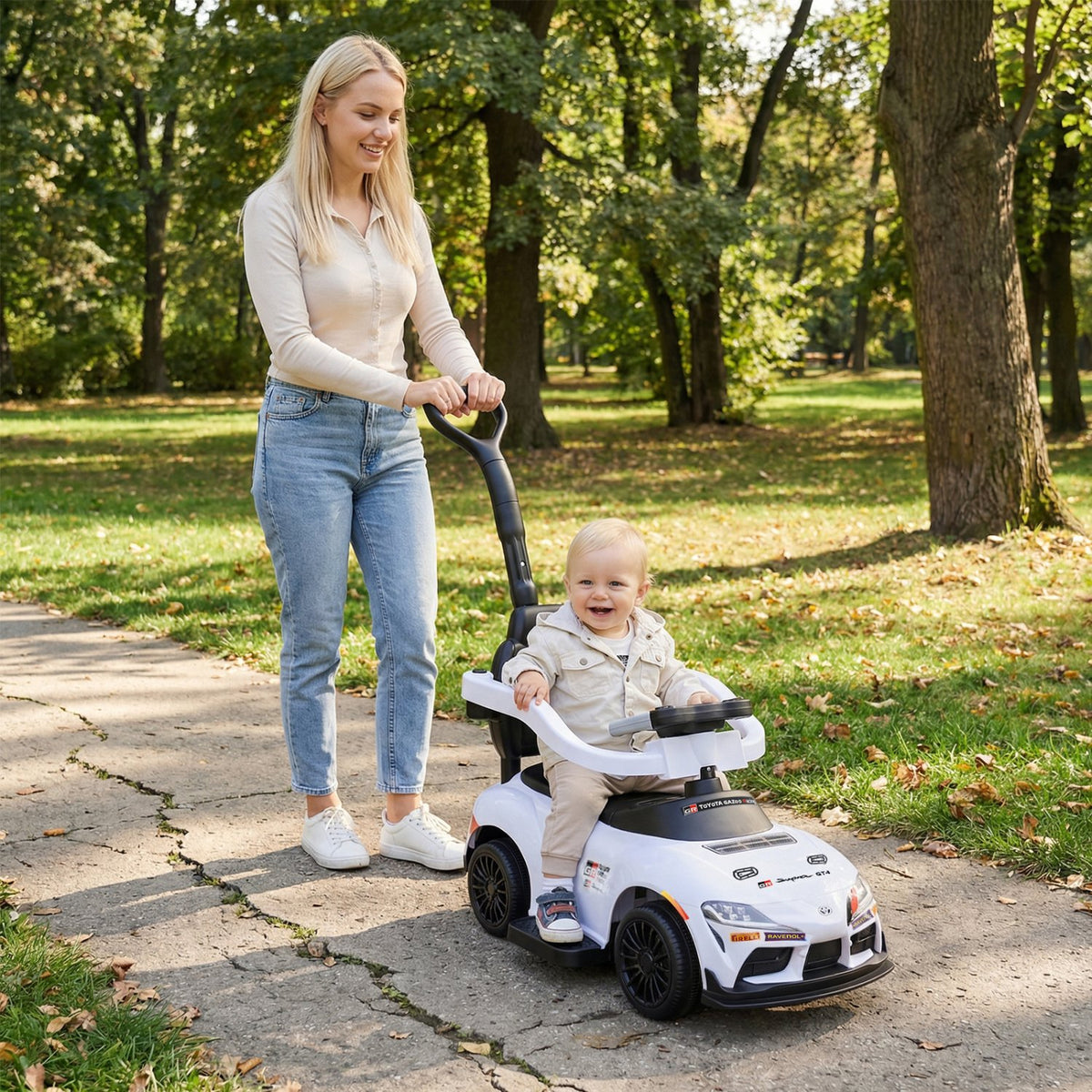 3-in-1 Toyota Licensed Foot-to-Floor Stroller Sliding Walking Toy-White view 2