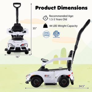 3-in-1 Toyota Licensed Foot-to-Floor Stroller Sliding Walking Toy-White view 3