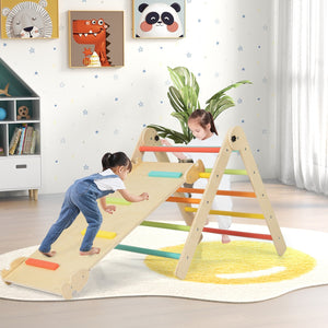 3-in-1 Climbing Set Foldable and Adjustable Kids Triangle Set-Multicolor view 3