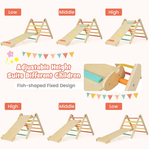 3-in-1 Climbing Set Foldable and Adjustable Kids Triangle Set-Multicolor view 6