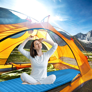 3 Inch Thick Inflatable Waterproof Camping Sleeping Pad-Blue view 6