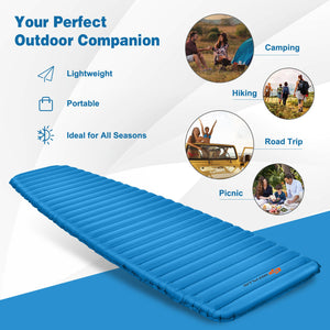 3 Inch Thick Inflatable Waterproof Camping Sleeping Pad-Blue view 7