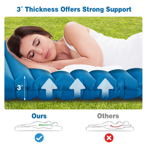 3 Inch Thick Inflatable Waterproof Camping Sleeping Pad-Blue view 8