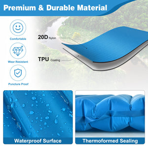 3 Inch Thick Inflatable Waterproof Camping Sleeping Pad-Blue view 9