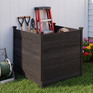 3-Panel Outdoor Privacy Air Conditioner Fence for Outside-Black view 7