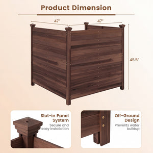 3-Panel Outdoor Privacy Air Conditioner Fence for Outside-Brown view 5