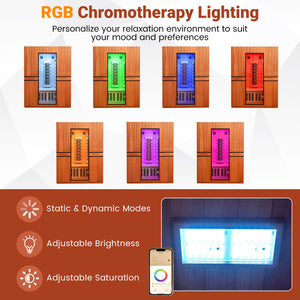 2026 New 3-Person Full Spectrum Infrared Sauna with APP Control for Home view 5