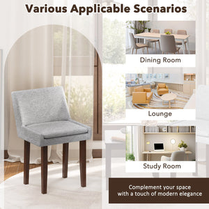 3-Piece Accent Table and Chair Set for Kitchen and Living Room-Brown & Gray view 8