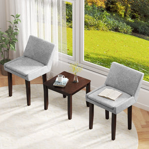 3-Piece Accent Table and Chair Set for Kitchen and Living Room-Brown & Gray view 9