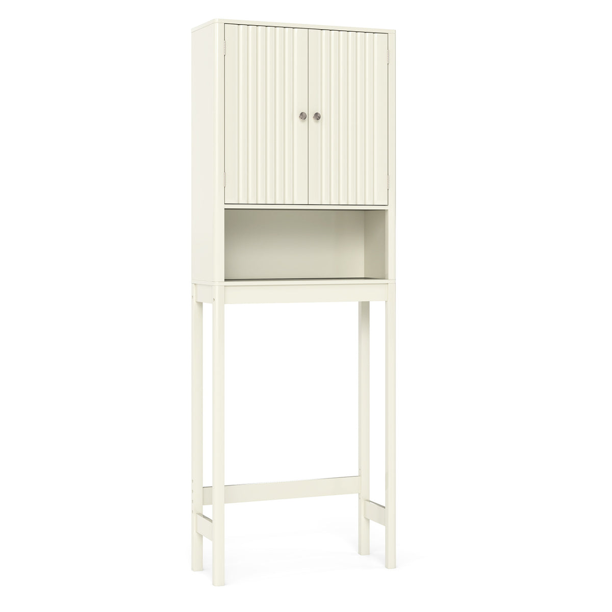3-Piece Bathroom Cabinet Set with Fluted Doors, Over Toilet, Corner & Wall Cabinet view 2