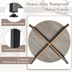 3-Piece Coffee Table Set Round Coffee Table and 2PCS Square End Tables-Gray view 9