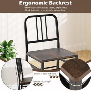 3-Piece Dining Table Set with Rectangular Kitchen Table and 2 Chairs-Rustic Brown view 9