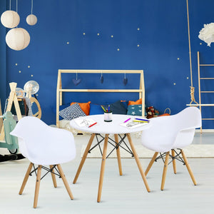3 Pieces Kid's Modern Round Table Chair Set view 2