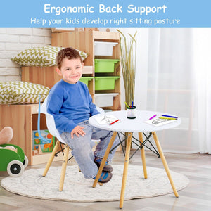 3 Pieces Kid's Modern Round Table Chair Set view 3