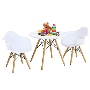 3 Pieces Kid's Modern Round Table Chair Set view 8