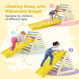 3 Piece Toddler Triangle Set Montessori with 2 Climbing Triangles and 1 Ramp-Colorful view 8