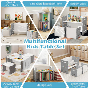 3-Piese Toddler Set with 2 Stools and Activity Table-Gray view 6
