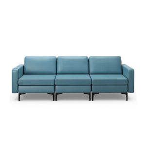 3-Seat Sectional Sofa Couch with Armrest Magazine Pocket and Metal Leg-Blue view 4
