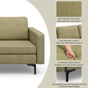3-Seat Sectional Sofa Couch with Armrest Magazine Pocket and Metal Leg-Green view 9