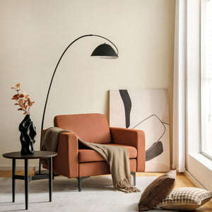 3-Seat Sectional Sofa Couch with Armrest Magazine Pocket and Metal Leg-Orange view 7