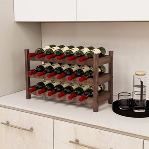 3-Tier Bamboo Freestanding Countertop Wine Bottle Organizer-Coffee view 2