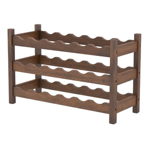 3-Tier Bamboo Freestanding Countertop Wine Bottle Organizer-Coffee view 3