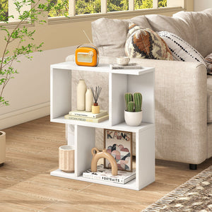 3-Tier Bookshelf with Display Shelf for Small Space-White view 5