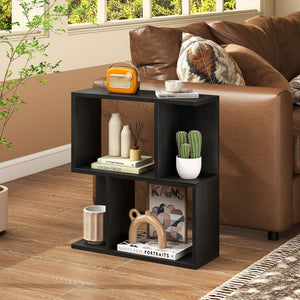 3-Tier Bookshelf with Display Shelf for Small Space-Black view 5