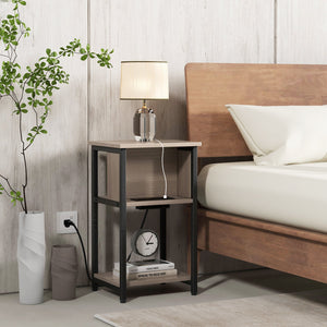 3-Tier End Table with USB Ports & Power Outlets-1 Piece view 2