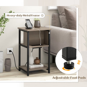 3-Tier End Table with USB Ports & Power Outlets-1 Piece view 8