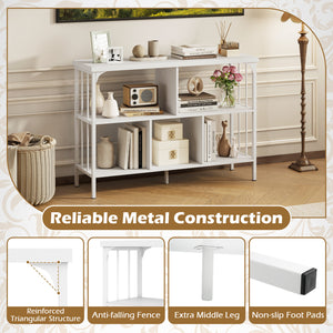 3-Tier Horizontal Cubby Bookshelf with Open Shelves-White view 9