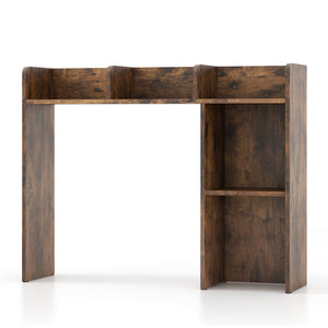 3-Tier Multipurpose Desk Bookshelf with 4 Shelves-Brown view 4